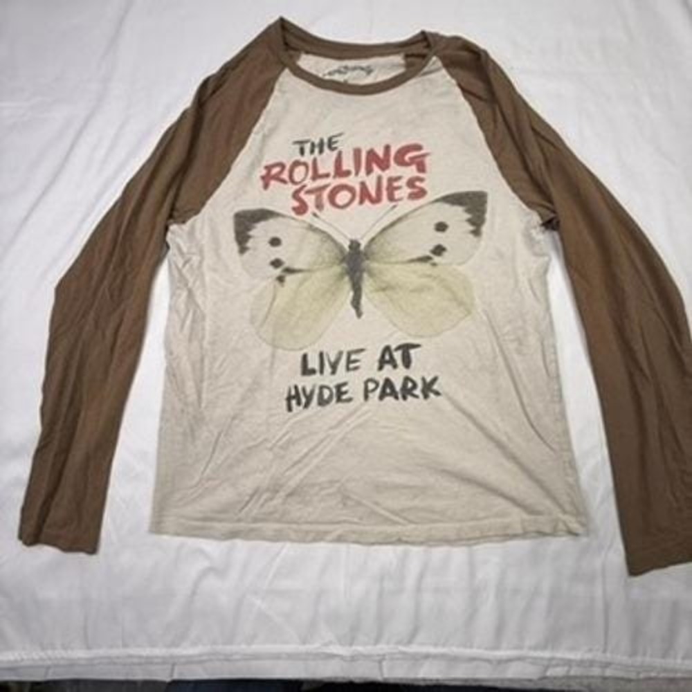The Rolling Stones Live At Hyde Park Butterfly Long Sleeve Raglan Shirt